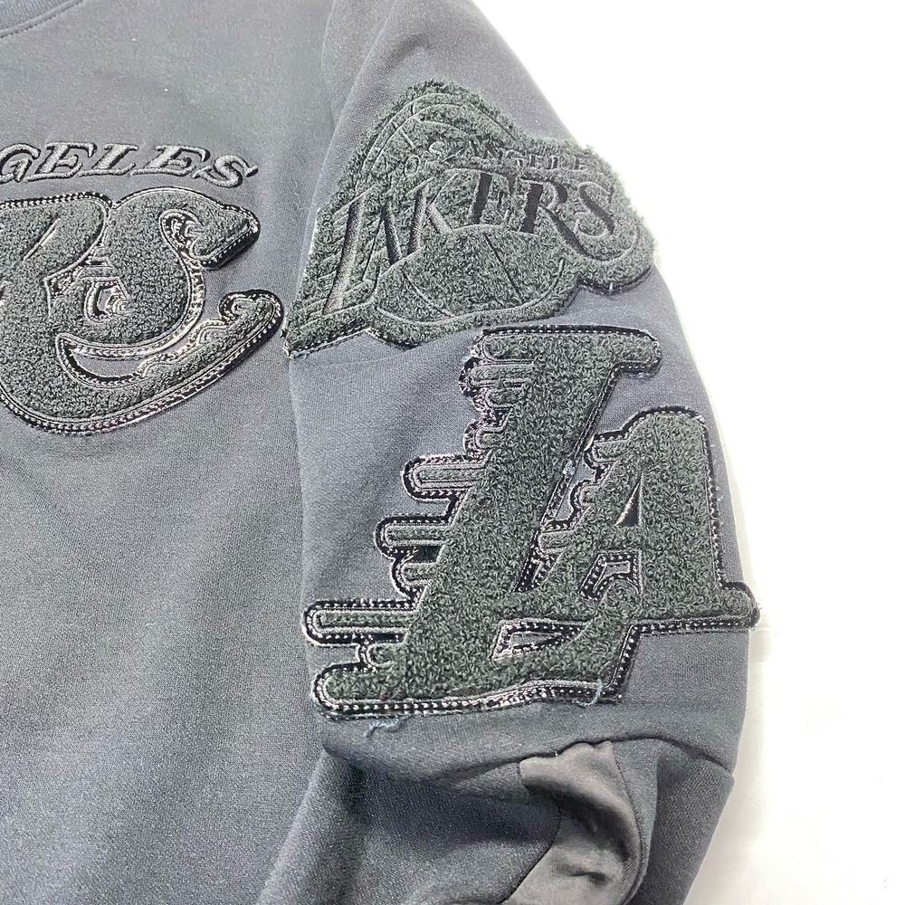 Pro Standard NBA Los Angeles Lakers Crewneck Black Logo Long Sleeve Shirt Small - Picture 3 of 10